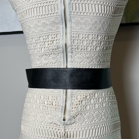 Black Leather Belt with Gold Accent - Picture 7 of 7